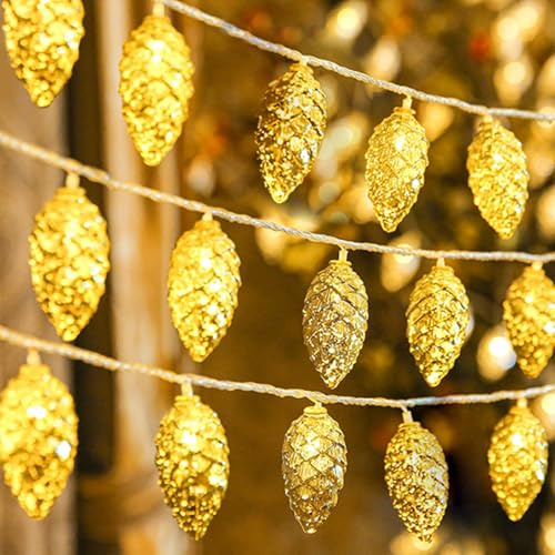 LED Lichterkette Tannenzapfen, 3M 20 LED Weihnachtsdeko Innen Aussen, Weihnachtsbeleuchtung Fenster Beleuchtet, Weihnachten Lichterkette für Weihnachten Deko Valentinstag Hochzeit Geburtstag (3m)