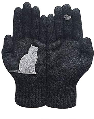 Chanpning Handschuhe Damen Katze Touchscreen Gloves Strickhandschuhe Warm Kuschelhandschuhe Outdoor-Handschuh Thermo Winterhandschuhe Wollhandschuhe Fingerhandschuhe