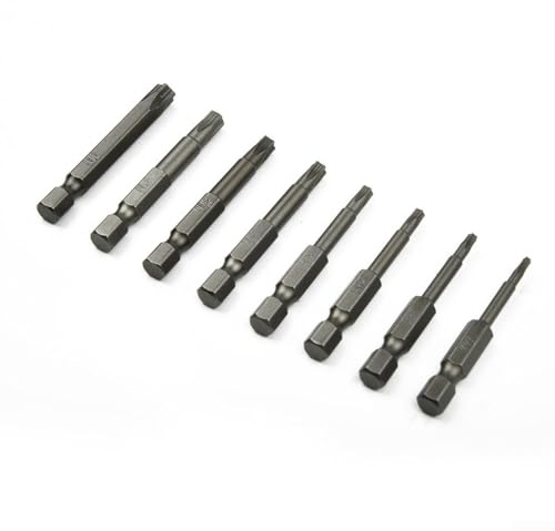 Set mit 8 magnetischen Sechskantschaft, Fünf-Punkt, für Torx-Schraubendreher-Bits T8 T40, 50 mm lang, geeignet für Elektrowerkzeuge