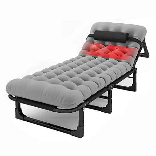 Tragbares, faltbares Campingbett mit Matratze für Erwachsene, 159 kg, robustes Schlafbett mit Polsterkissen und Oxford-Tragetasche, tragbares Reisebett für Outdoor, Camping, Strand, Büro, Nickerchen