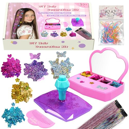 AOSITE Haarschmuck Mädchen Geschenk, DIY Hair Gem Stamper Bedazzler Kit, Haar Glitzersteine Haarflechtmaschine Mädchen, Kreative Spielzeug Girl Birthday Gift 6 7 8 9 10 11 12 Jahre