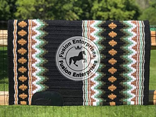 EQUIEMPRESS Sattelunterlage Western Show/Westernsatteldecke aus Neuseelandwolle, Top Wool Pad Sensor Flex (Anpassung möglich) VK-206 (34 x 33)