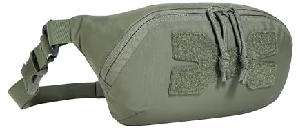 Tasmanian Tiger TT Hip Pouch leichte, Taktische Hüft-Tasche mit Netz-Fächern und abnehmbarem Bauch-Gurt in Molle einhängbar, kompakt faltbar; Oliv