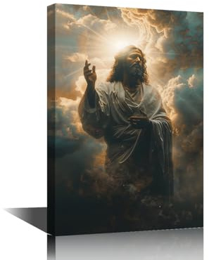 TISHIRON Jesus Christ Wall Art for Bedroom 1 Panels Jesus Belief Canvas Painting Jesus in Prayer Wall Art for Living Room Contemporary Home Decor Stretched on Wooden Frame 12 Wx18 H