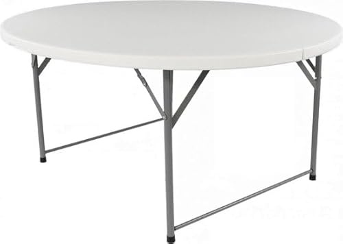 YAR Klapptisch Rund | Gartentisch Wetterfest aus Kunststoff, Weiß, 122x74cm | Runder Esstisch Ausziehbar Optik & Camping Tisch Faltbar für Balkon, Terrasse & Outdoor