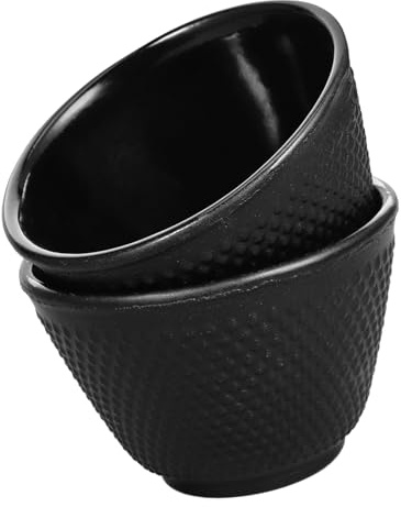Mikikit Tasse à Thé En Fonte Japonaise 120 Ml, Lot De 2, Matériau Fonte, Isolation Thermique, Pour Service à Thé Kung Fu, Usage Quotidien à La Maison Bureau