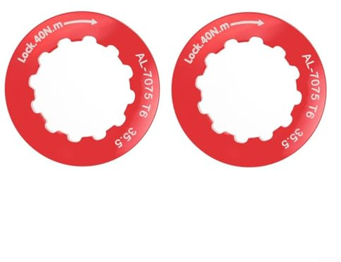 CWOQOCW Bike Locknut Covers 7075 Aluminium Alloy 2Pcs Cassette Lockrings for 11T Flywheels (Red)