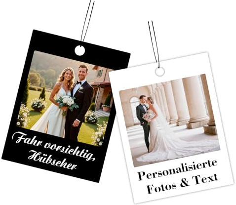 BEXOA Duftbaum Personalisiert mit Foto und Text, Doppelseitig Bedruckt Auto | Individueller Lufterfrischer, angenehmer Duft, einfach aufzuhängen, ideal für Zuhause, Büro, Männer, Frauen, Paare, Familien