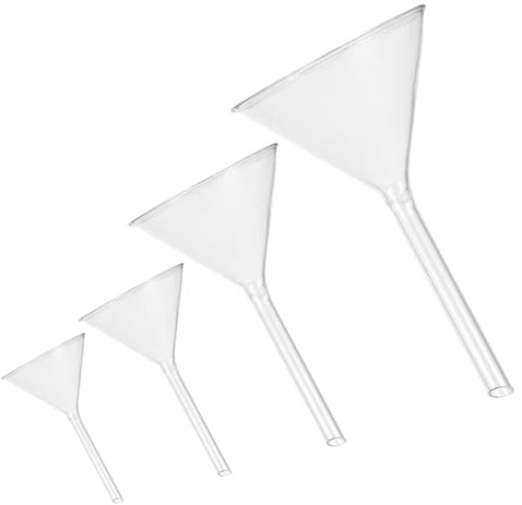 Alipis Embudos de Vidrio para Laboratorio 4 Piezas (40-100 Mm) Cristal Resistente Embudo de Filtración Buchner Reutilizable para Química y Análisis Científico