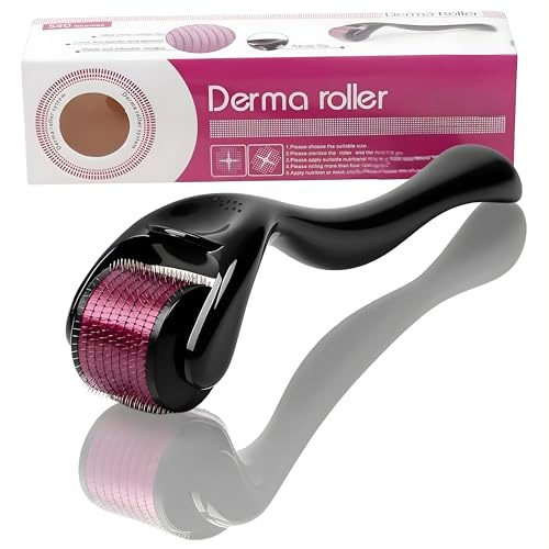 Derma skin Roller, Micro-needling Roller, Titanium 540 Needles,Facial Skin Roller Cellulite Hair Growth, Skin Anti Ageing Scar,use for women face massage, Neck Wrinkle Stretch (Needle Size 0.25mm)
