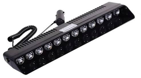 ALCXAZS Luce LED ad potenza per auto camion spazzaneve polizia ambulanza avviso ambulanza avviso. PC Rosso/Blu 12 LED Strobo rosso,