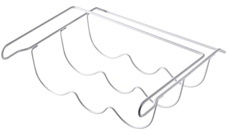 WEKADRIN Scaffale Porta Birra in Ferro Bianco, Organizer Frigorifero Per Bottiglie e Lattine, Portabicchieri Salvaspazio Per Cucina, Bar e Ufficio, Supporto Per Conservazione Birra e Bevande
