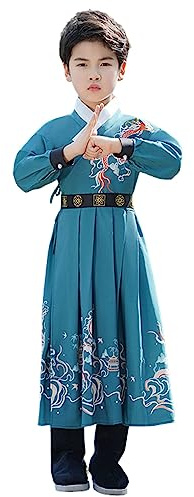 CHAGME Kung Fu Hanfu for Boys China Dragon Embroidery Martial Arts Robe Performance Costume Tang Suits for Kid