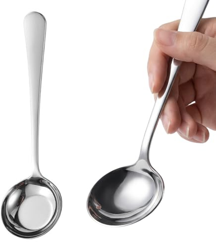 Edelstahl Suppenkelle 2er Set - 17 cm Soßenkelle & Schöpflöffel für Suppen & Eintöpfe - Spülmaschinenfest - als Servierlöffel & Soßenlöffel - Silber