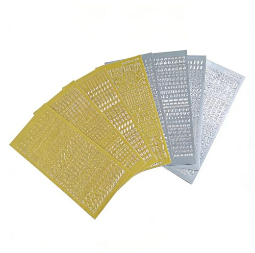 8 Blatt Wachsbuchstaben für Kerzen,Gold und Silber Buchstaben Kerzenaufkleber Stickers zum Aufkleben,Wachsplatten für Taufkerze Selber Machen Set, Hochzeit Taufe Konfirmation Kommunionkerze,Mit Zahlen