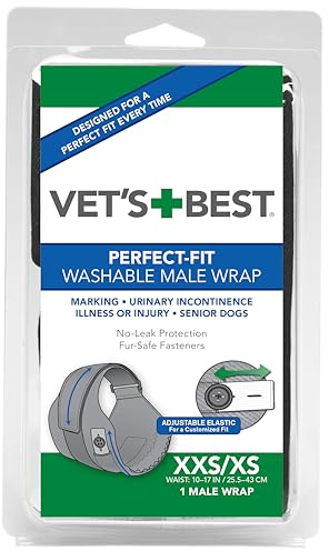Vet's Best Perfekt-Fit Windeln für Rüden XXS/ XS ist für Hunde mit einer 25, 5 - 43cm Taille