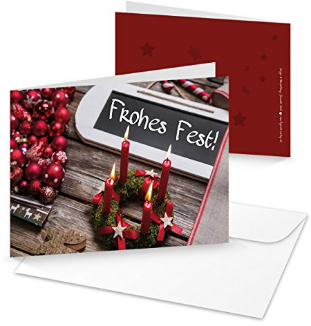 Logbuch-Verlag 10 Weihnachtskarten DIN A6 - Weihnachten Karten MIT KUVERT - Klappkarte Doppelkarte weihnachtlich