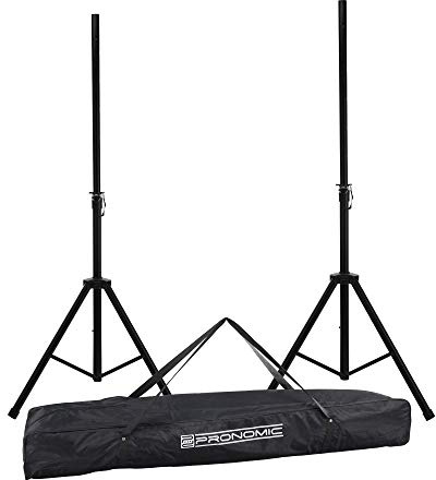2X McGrey SPS-1 Boxenstativ Stahl Set - Boxenstativ aus Stahl - Stabile Konstruktion - Ausziehbar von ca. 130-193 cm - Belastbarkeit: max. 50 kg - Gewicht: 3,3 kg- inklusive Tasche - Schwarz