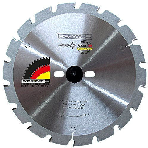 Hartmetall HM Kreissägeblatt NAGELFEST 250x30 Z18 FF Baustellensägeblatt für Tischkreissägen, Handkreissägen, Gehrungssägen und Wippkreissägen. Grobschnittsägeblatt für die Holzverarbeitung / Brennholzverarbeitung
