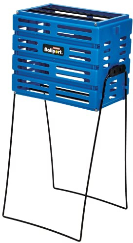 Tourna Ballport Tennis Ball Hopper Holds 80 Balls Durable and Lightweight – Blue