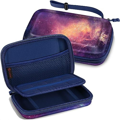 FINTIE Etui pour Nintendo 2DS XL / 3DS & XL & LL - Housse Rangement Anti-Choc Sac de Transport avec Porte-Cartes de Jeu et Dragonne, Galaxy