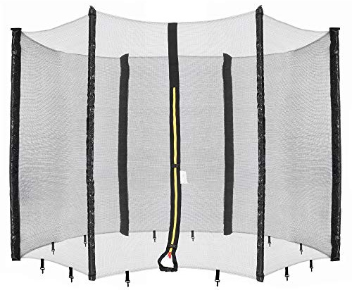 AREBOS Filet de sécurité Trampoline | Ø 305 cm | 6 piquets | Résistant aux UV, aux intempéries, à Mailles serrées, verrouillable
