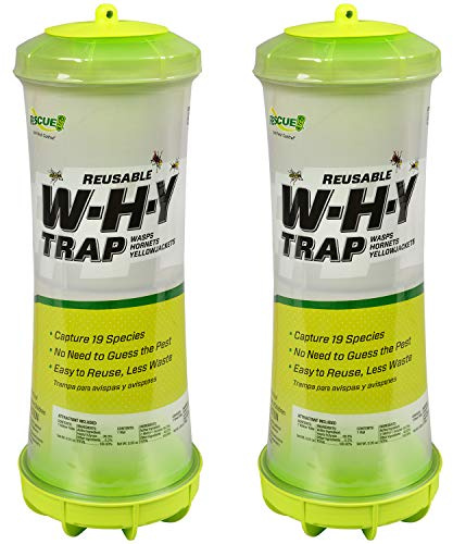 RESCUE! WHY Trap for Wasps, Hornets, & Yellowjackets – Hanging Outdoor Trap - 2 Traps