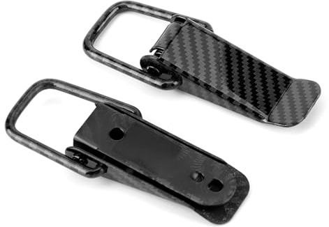 Hook Lock Clip, Unifür Versal Car Truck Haken Bonnet Lock Clip Schnellverschluss-Haubenstifte Black Carbon Fiber Texture