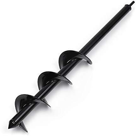 ZOYOSI 9x25/30/45/60cm Garden Auger Small Earth Planter Drill Bit Post Hole Digger Earth Planting Auger Drill Bit for Electric Drill - 60cm