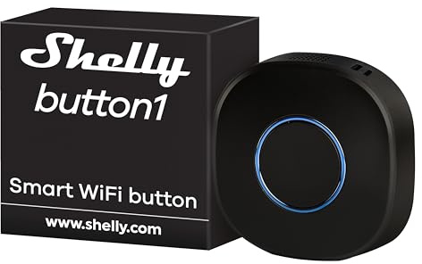 Shelly Button1 | WiFi Black Smart Button| Home Automation | iOS Android App | LED Indication | Remotely Control and Activate/Deactivate Different Devices Without Mobile Phone | Control Lights