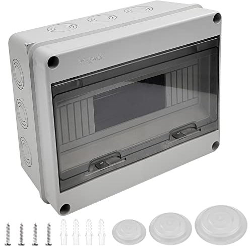 12 Way Consumer Unit, Distribution Protection Box, IP65 Electrical Enclosure, Waterproof Transparent Window Consumer Unit, Consumer Circuit Breaker Box