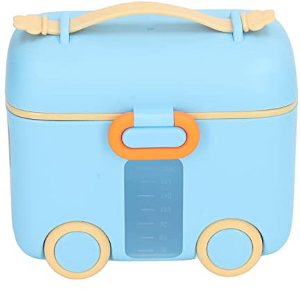 Milk Powder Dispenser Pot, Baby Milk Powder Dispensers, 4.7 x 3.9 x 3.1in PP Milk Powder Storage Container Gas Tightness Handle Baby Milk Powder Dispenser Pots Formula Container (Blue)