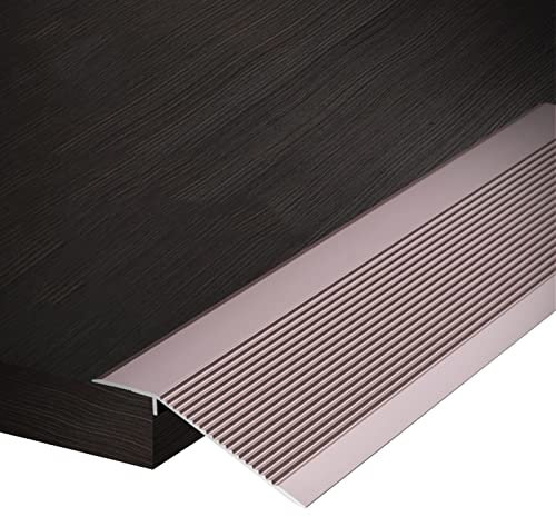 WORDFUN Schwellen Übergangsleisten, Teppichschiene Abschlussprofil, Schwellenstreifen Aus Aluminiumlegierung, for Türöffnungen, Unebene Böden, Holz-zu-Fliesen-Bodenbelag, Lückendekor