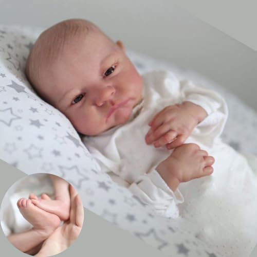 Anano Reborn Puppe Silikon Babys Mädchen 19 Zoll 48cm Lebensechte Vollsilikon Babypuppe Wie Echtes Baby Ganzkörper Silikon Weiche Neugeborene Baby Puppen Levi Waschbare