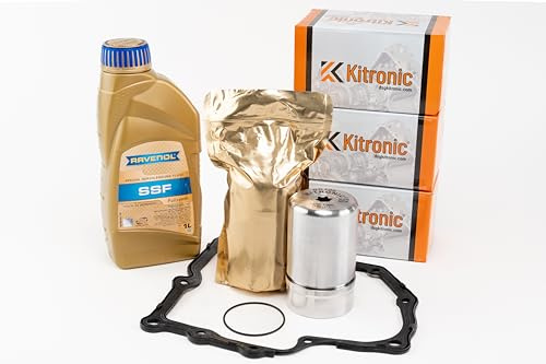 KITRONIC Druckspeicher Reparatursatz DQ200 für DSG, 7-Gang-Mechatronik Trockenkupplungsgetriebe 0AM kompatibel mit VW | Mit Dichtung & 1L Ravenol Mechatronik Öl | YMZ111