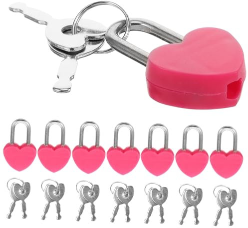 SEWOART Kleiner Herz Schloss Aus Legierung Und Kunststoff Rostfrei Mit 2 Schlüsseln Herzförmiges Vorhängeschloss Für Sparschwein Tagebuch Gepäck Bunt Für Reisen Und Alltag