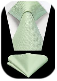 Enlision Cravate Homme Vert sauge Mariage Affaires Cravates et Pochette à Classique Ensemble Élégant pour Fête
