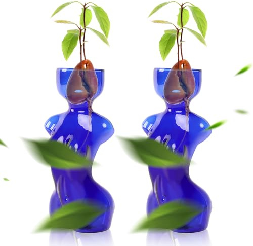 CYZglass Propagation Vases for Plants Plant Propagation Jars Unique Body Avocado Vase Glass Planter Perfect for Seed Starting Water Rooting and Home Decor Gift for Father
