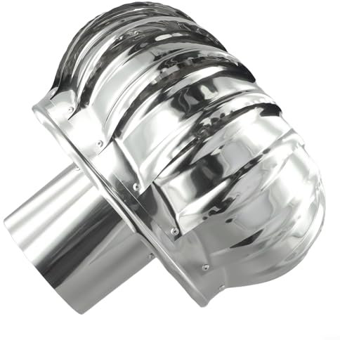 Rotierende Edelstahl-Schornsteinhaube, Schornstein-Spinner-Haube für Schornstein-Topfabdeckung, Kaminabdeckung, Abdeckung für Rauchrohr, drehbare Kappe (Ø100 mm)