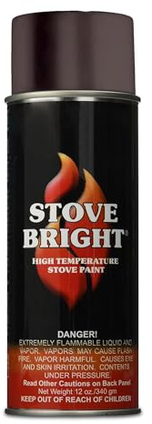 Stove Bright High Temp Paint Rich - Brown Metallic - 8124 | Heat Resistant Spray for Wood Stove BBQ Grill Fireplace Engine | Satin Finish | Rust Resistant Metal Coating | Withstands 1200°F | Primer Friendly