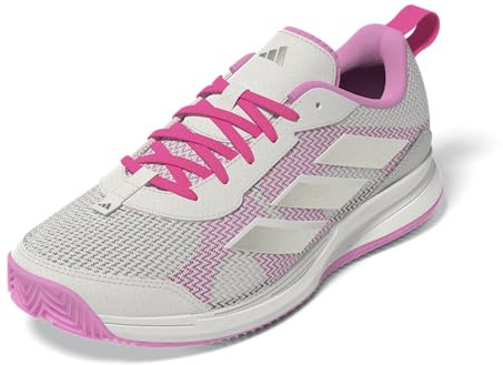Adidas Women's Avaflash Tennis, White/Silver Metallic/Lucid Pink, 5.5