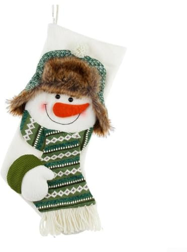 Weihnachtsstrumpf für Urlaubsdekoration, großzügige Größe für Süßigkeiten und kleine Geschenke, festliche hängende Dekoration für Bäume und Kaminsims (C)