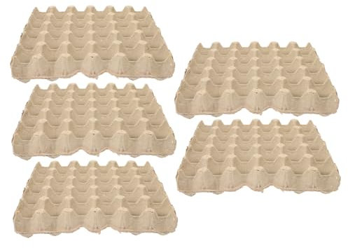 Mikinona Porta Uova Cartone Da 30 Posti in Carta Pulp Beige Contenitore Impilabile E Riutilizzabile Per Conservazione Uova E Altri Oggetti Design Stabile E Artigianale 11.6X11.6X1.57 Pollici