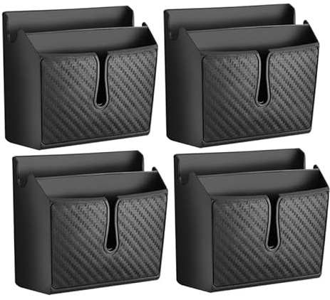 Amosfun 4pièces Boîte Rangement Voiture Adhésive Multifonction Organisateur De Rangement Coffre Voiture Compact Résistant Et Design Pour Téléphone