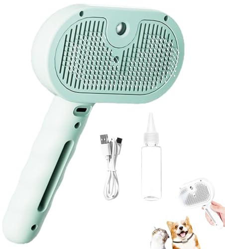 Safe Puppy Brosse 3 En 1 À Vapeur - Toilettage Express Sans Douleur, Peigne Spa Pour Le Nettoyage Des Poils (Vert)