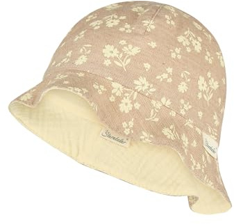 Sterntaler Wende Sonnenhut blumig – Sonnenhut aus Baumwolle mit blumigem Print, beidseitig tragbar, gefüttert mit Bio-Baumwoll-Musselin, mit Gummizug, UV-Schutz 50+