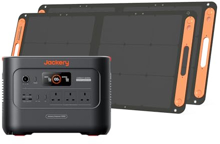 Jackery Solar Generator 3000 v2, 3kWh LFP Power Station with 2×100W Panels | 3072Wh LiFePO4 Battery Power Pack, Smart App Control, 3600W Output for Home Backup, RV, Outdoor Camping & Emergency Use