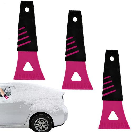 Valopdte Raschietto per ghiaccio per auto, 3 pezzi, per parabrezza dell'auto, per rimuovere il gelo, detergente per neve per veicoli con tempo freddo, SUV, camion, guida su strada all'aperto, viaggi