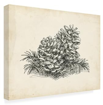 Wrapped Canvas Wall Art - Ethan Harper 'Christmas Conifers I' Wall Art for Living Room, Bedroom, or Office Décor - 24x32