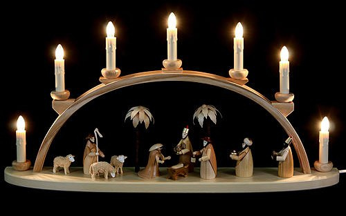 Theo Lorenz Schwibbogen - Christi Geburt - 60 cm - Original Erzgebirge Schwibbögen